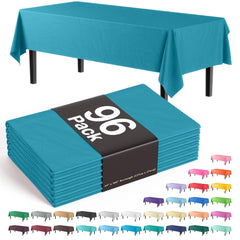 Premium Turquoise Plastic Table Covers | 96 Count