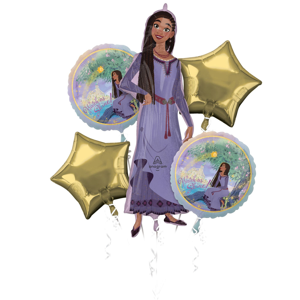 Disney Wish Metallic Balloon Bouquet, 5-pc - Pack of 3
