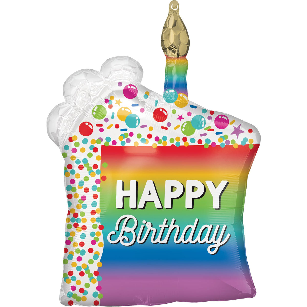 Rainbow Slice Birthday Foil Super Shape Balloon - Pack of 2