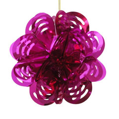 Cerise Foil Flower Decoration | 3 Count