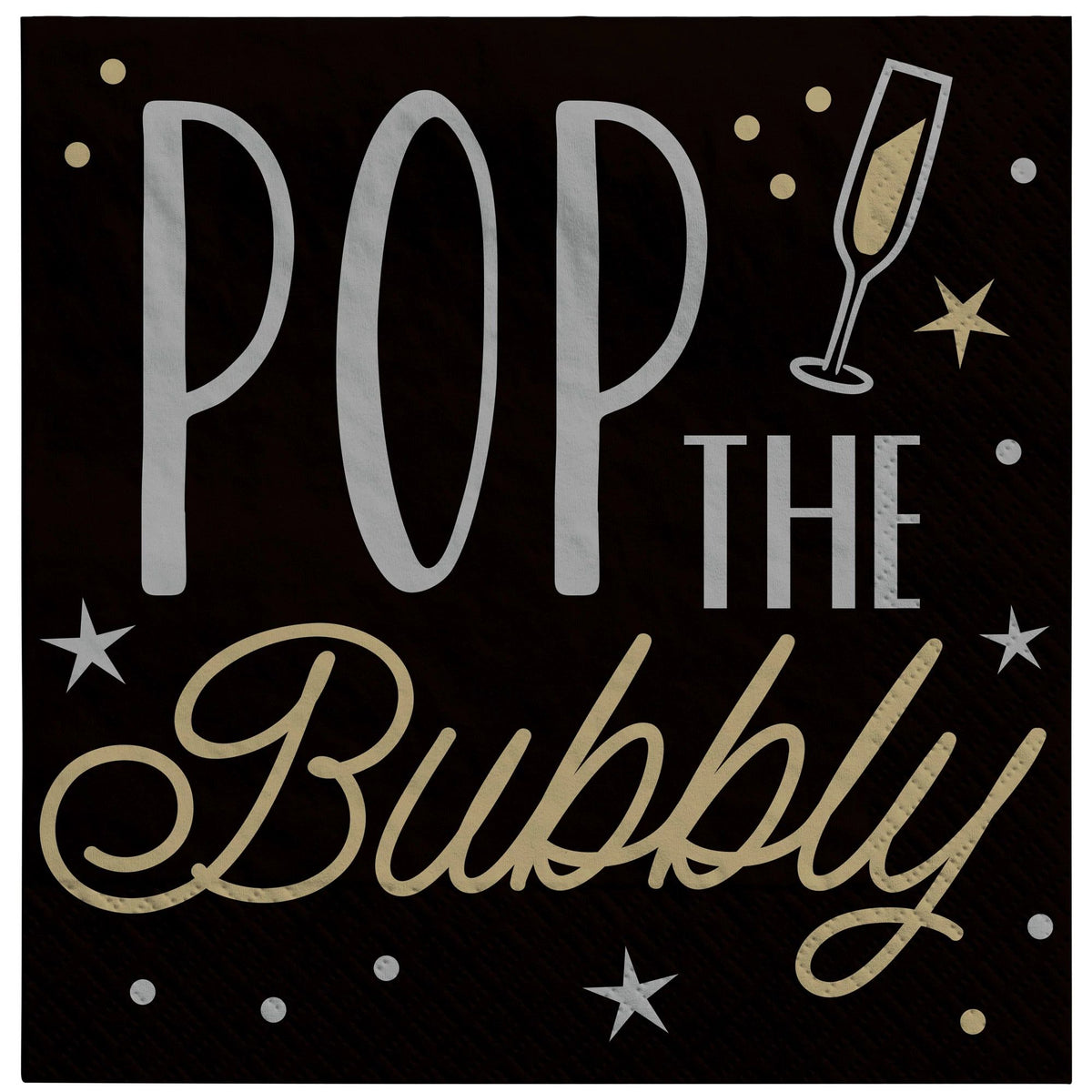 Pop the Bubbly New Year's Eve Beverage Napkins, 16-ct - Pack of 12