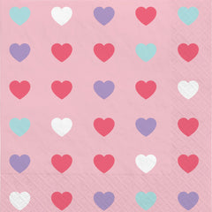 Lovely Hearts Valentine's Day Beverage Napkins, 16-ct - Case of 120