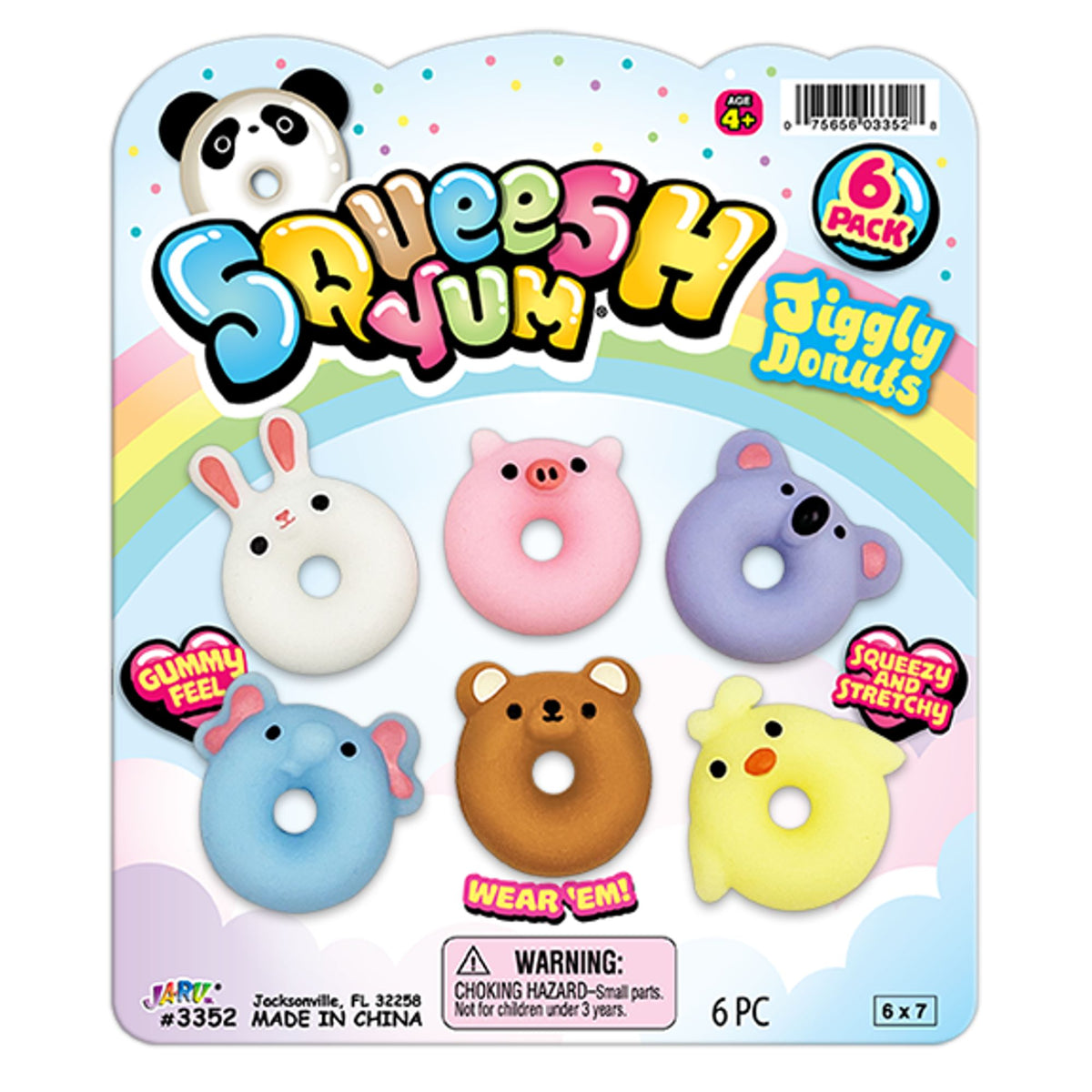 Squeesh Yum Jiggly Donuts Toy - 6-ct - Pack of 24