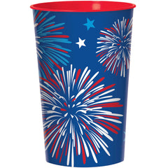 Patriotic Fireworks Party Plastic Cup - 22oz - Pack of 12