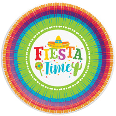 Colorful Fiesta Time 6.75-inch Party Paper Plates, 8-ct - Pack of 18