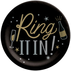 Ring It In New Year's Eve Paper Plates - 6.75-inch, 8-ct - Pack of 18
