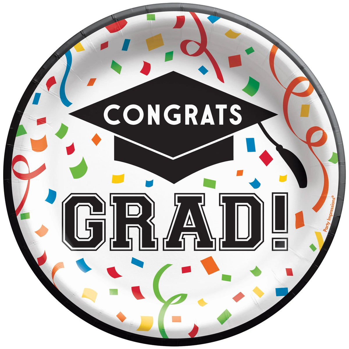 Congrats Grad! 6.75-inch Graduation Paper Plates, 8-ct - Pack of 18