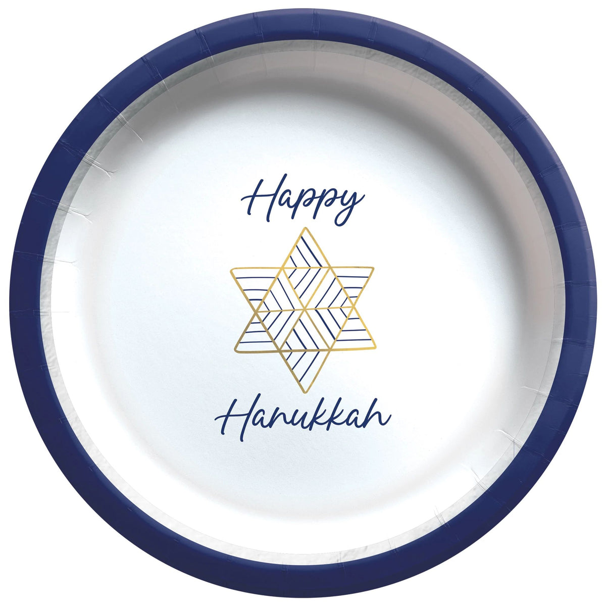 Festive Hanukkah 6.75" Round Paper Plates | 160 Count