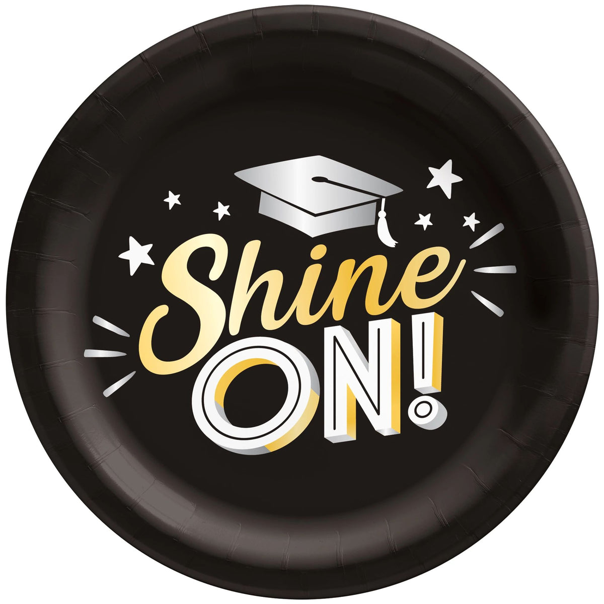 Shine On Graduation Paper Plates - 6.75-inch Round, 8-ct - Pack of 3