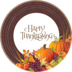 Autumn Harvest Thanksgiving Paper Plates - 6.75-inch, 8-ct - Case of 120