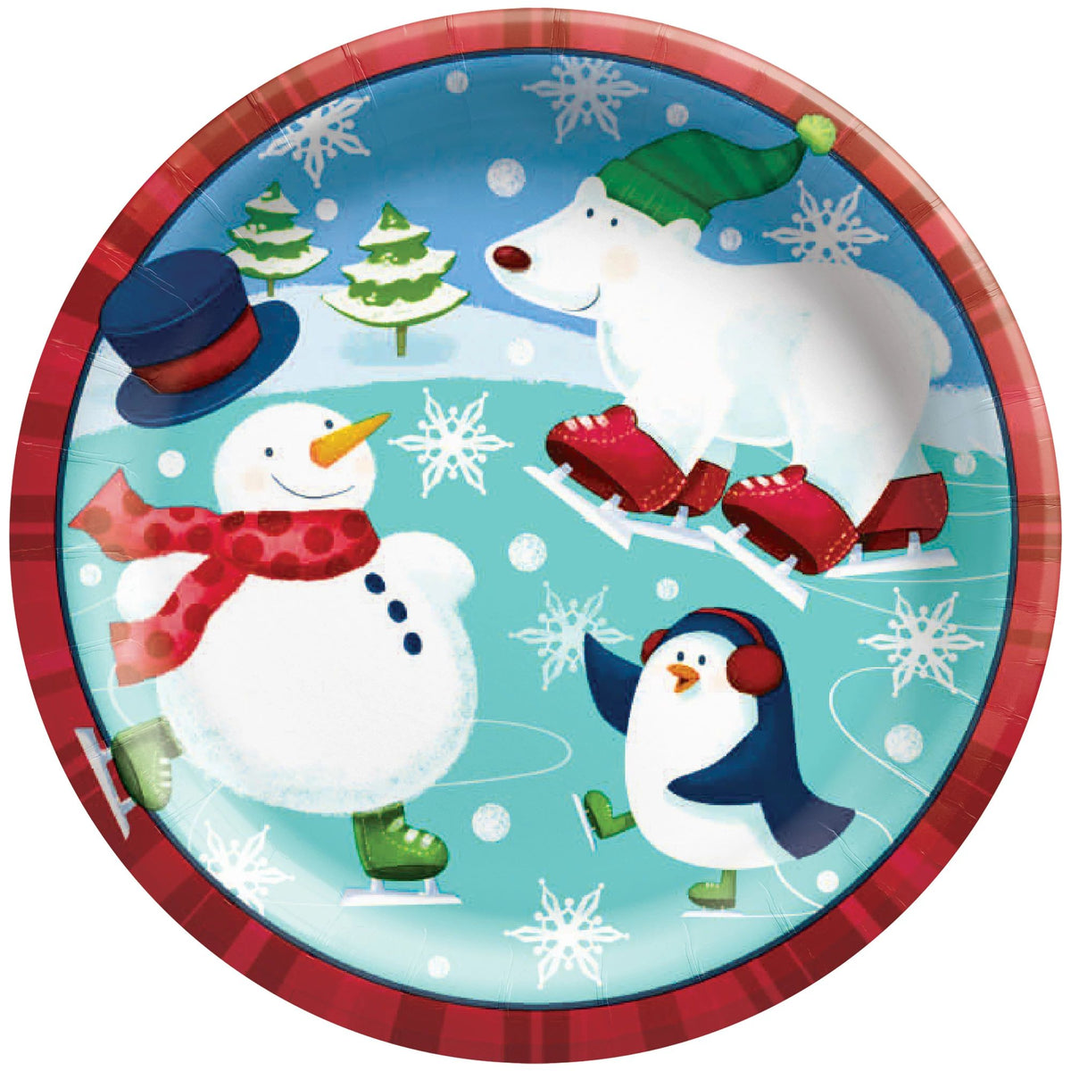 Festive Holiday Fun Paper Plates - 6.75-inch Round, 8-ct - Pack of 18