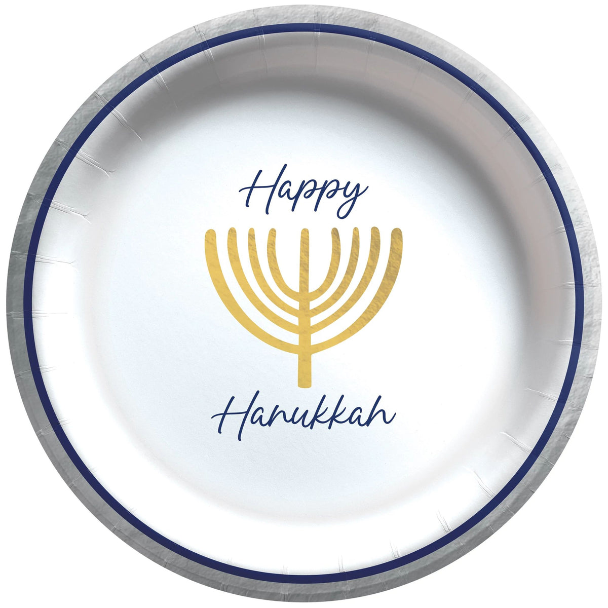 Festive Hanukkah Celebration 8.5" Paper Plates, 8-pk | Case of 100