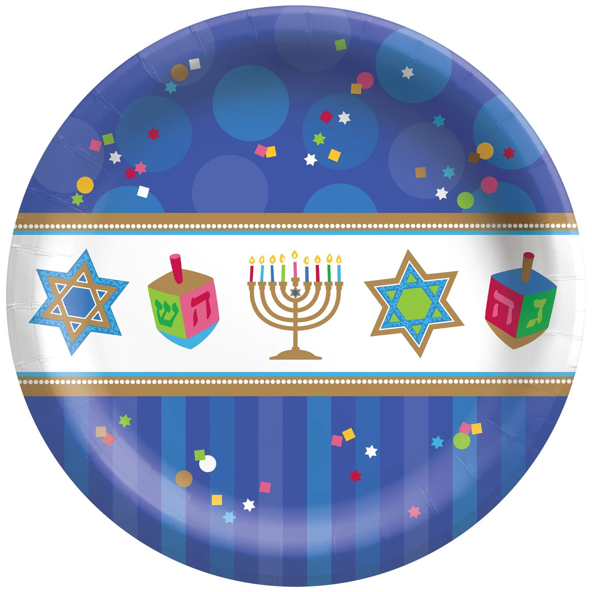 Festive Hanukkah Celebration 8.7" Paper Plates | 160 Count