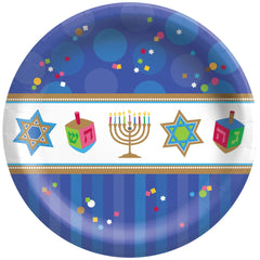 Festive Hanukkah Celebration 8.7" Paper Plates | 160 Count