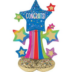 Colorful Stars Congratulations AirLoonz Balloon - Pack of 3