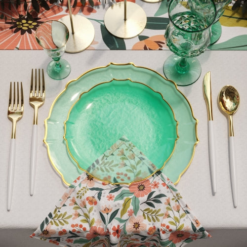 Mint/Gold Petal Plates Combo Pack | 40/40