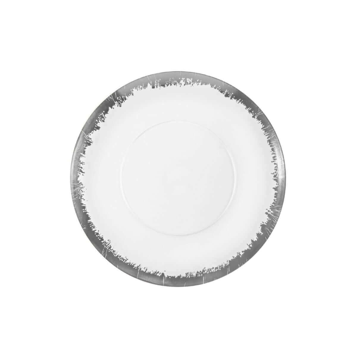 8" Silver Scratched Design Plastic Plates (40 Count) - Yom Tov Settings