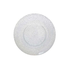 8" Silver Sparkle Design Plastic Plates (40 Count) - Yom Tov Settings