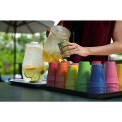 7Oz Assorted Color Plastic Cups - 7/100 - Carton