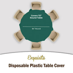 Premium Round Dark Green Table Cover | 12 Pack