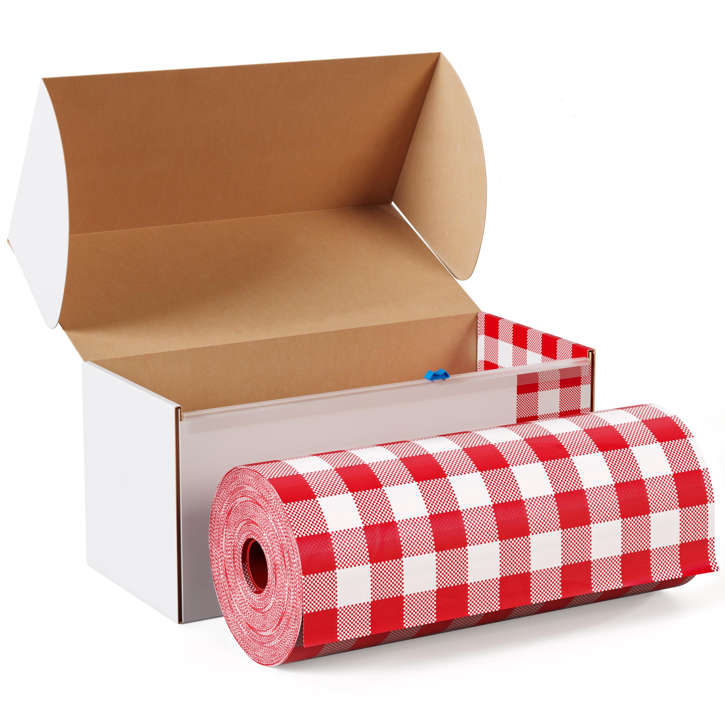 54 In. x 300 Ft. Cut To Size Red Gingham Table Roll