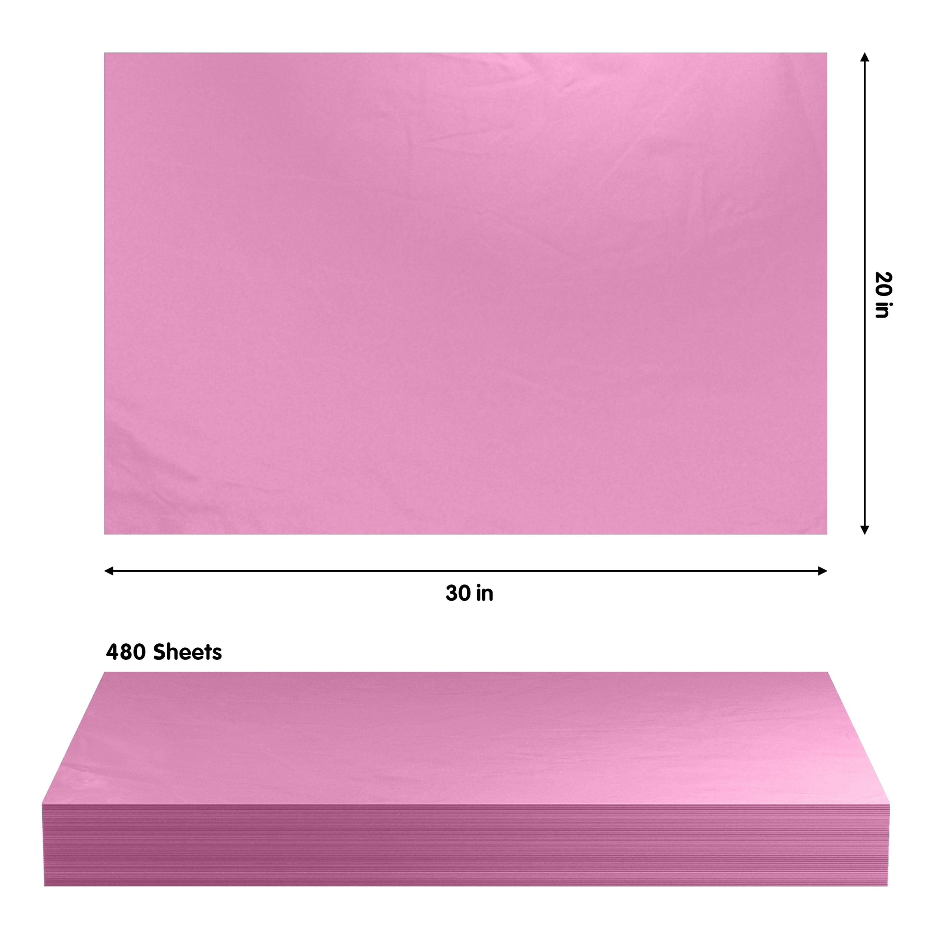 20 In. x 30 In. Pink Tissue Paper | 480 Sheets