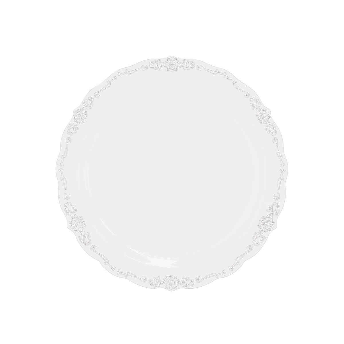 9 In. Clear Victorian Design Plates | 40 Count