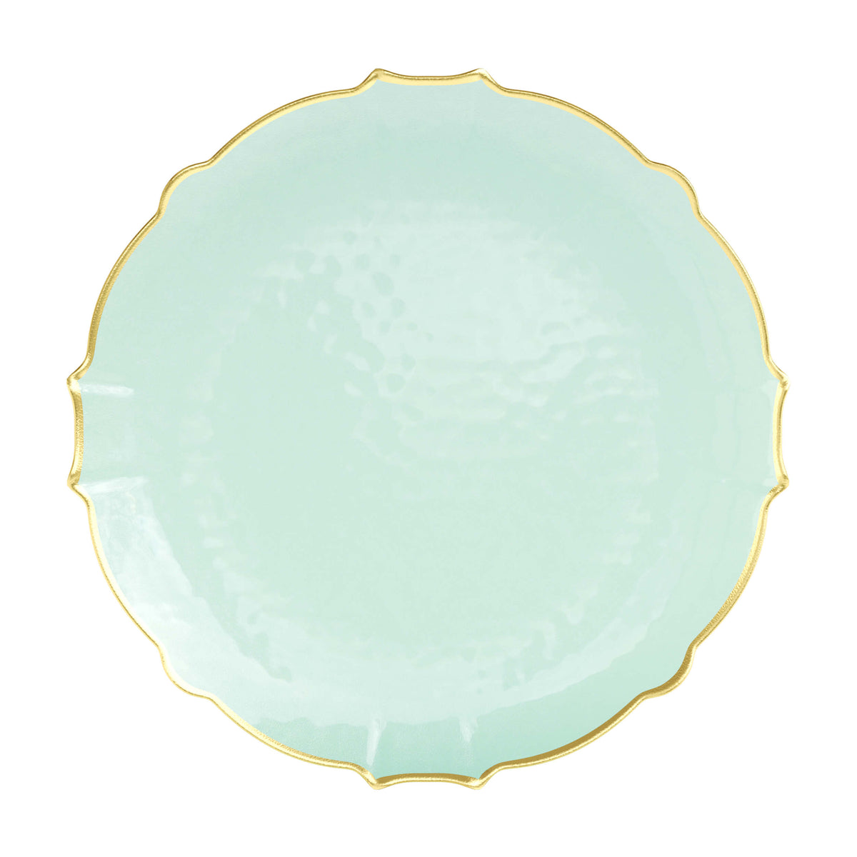 9 In. Mint/Gold Petal Plates | 40 Count