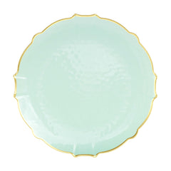 9 In. Mint/Gold Petal Plates | 40 Count