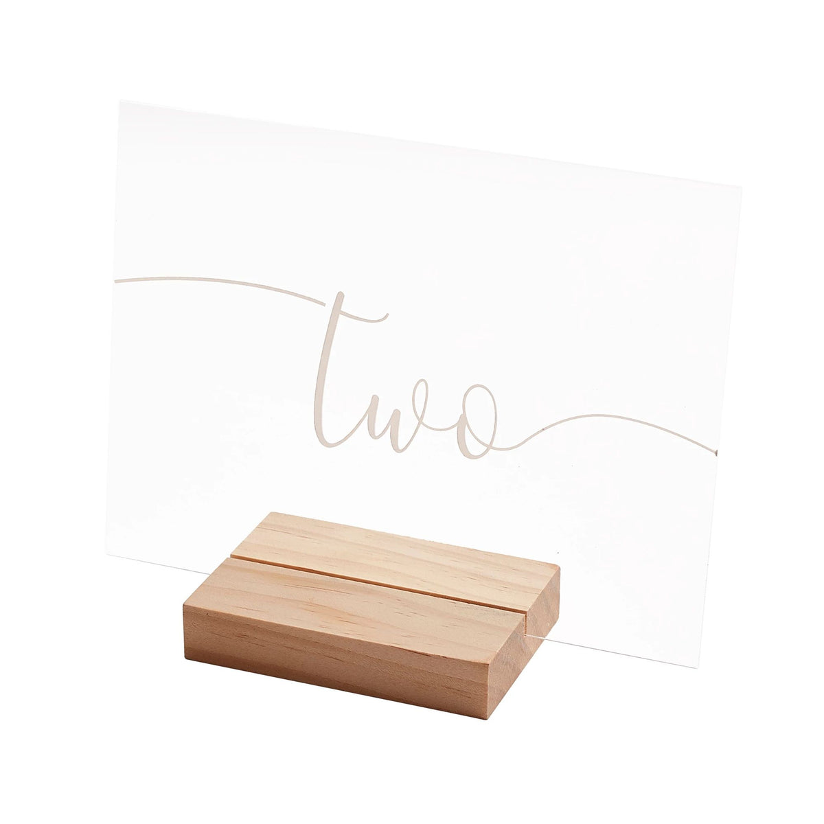 Elegant Acrylic Table Number with Wooden Base, 12-pk - Case of 5