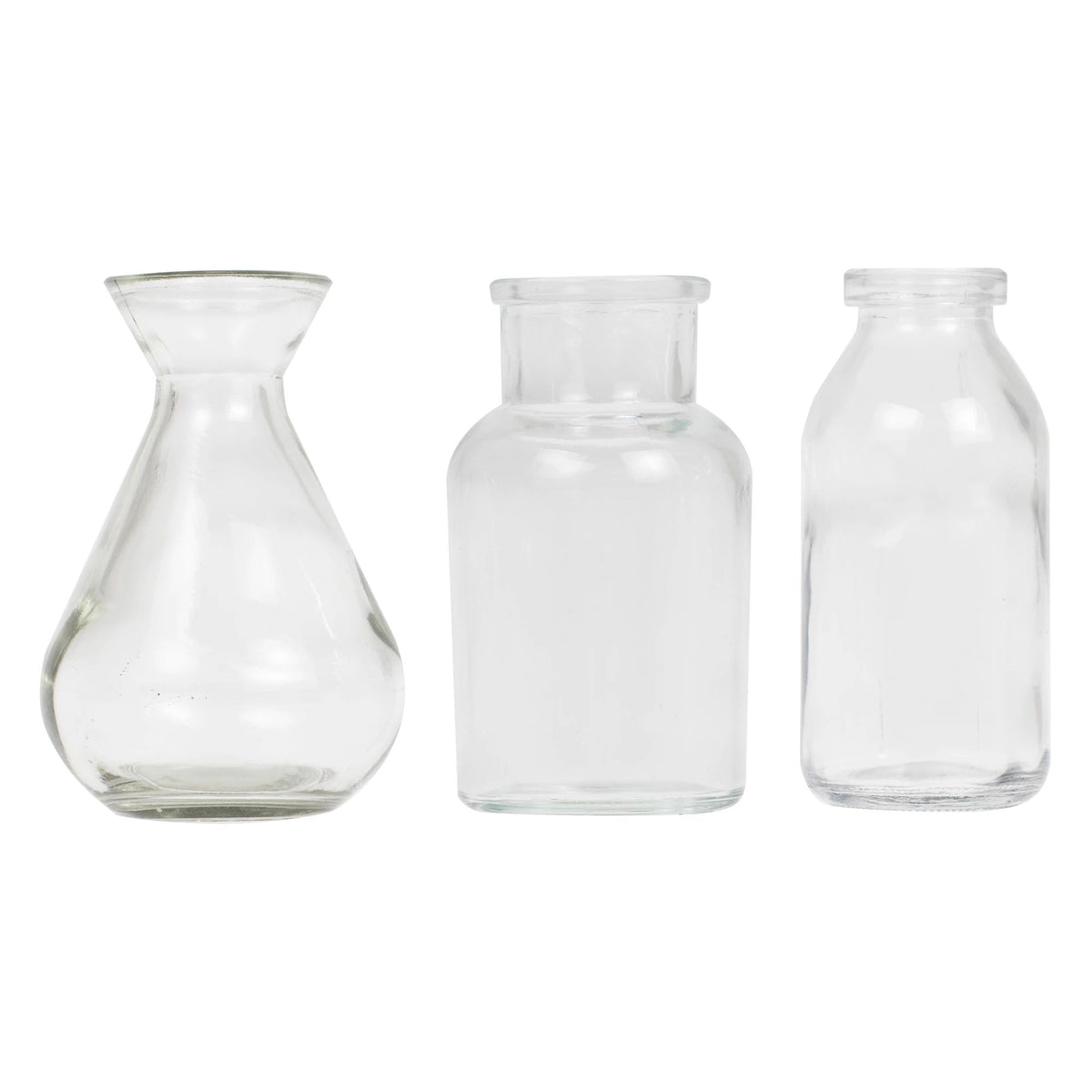 Elegant Glass Bottle Set - Perfect for Wedding Decor - Pack of 5
