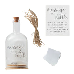 Message in a Bottle Glass Bottle, Clear/Brown, 10-inch - Pack of 3