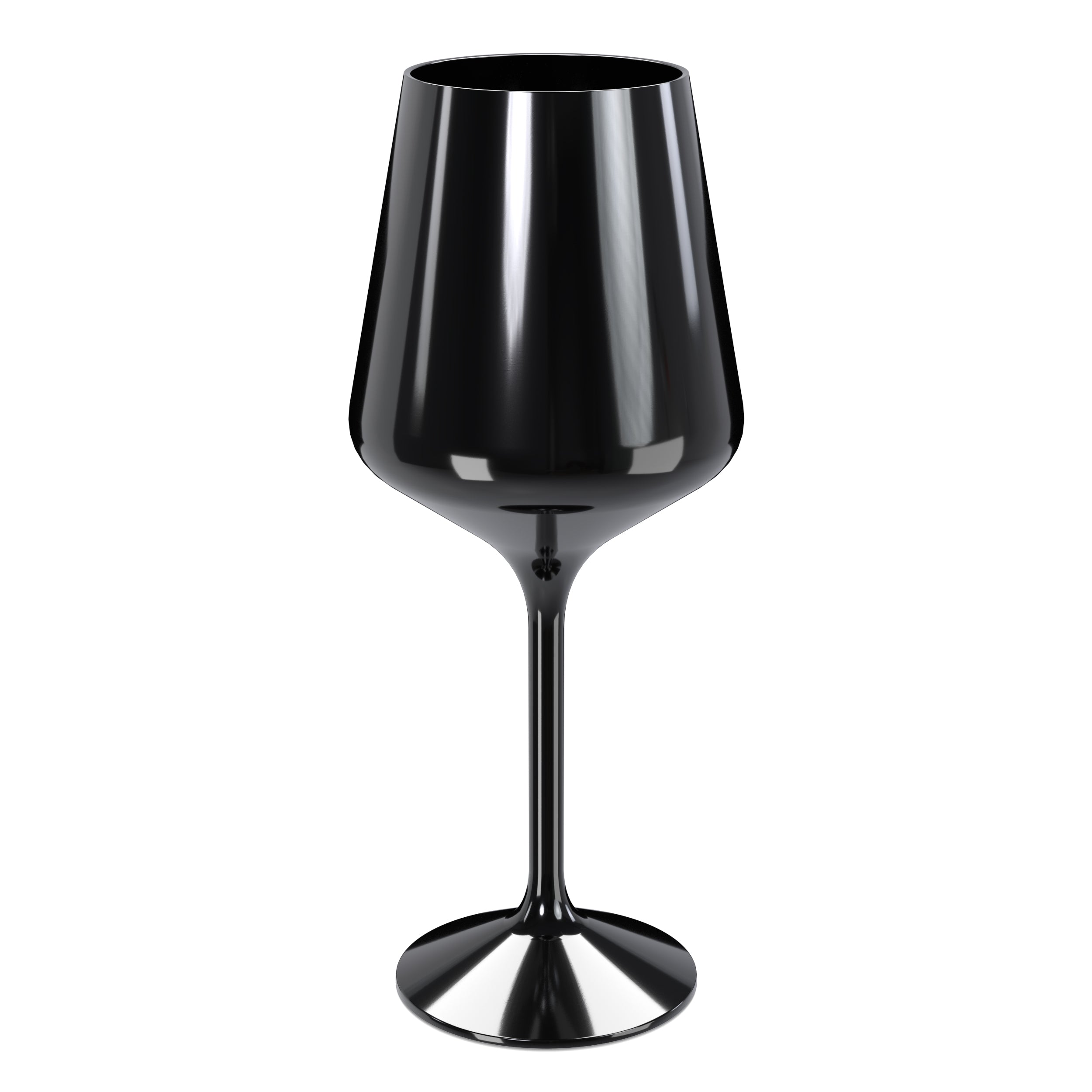 Reusable 16 Oz. Black Stemmed Wine Glasses | 12 Count