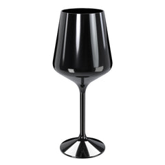 16 Oz. Black Stemmed Plastic Wine Glasses | 12 Count