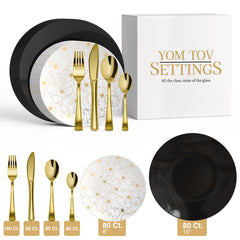 560 Piece Black Versa Combo Set | Serves 80 Guests
