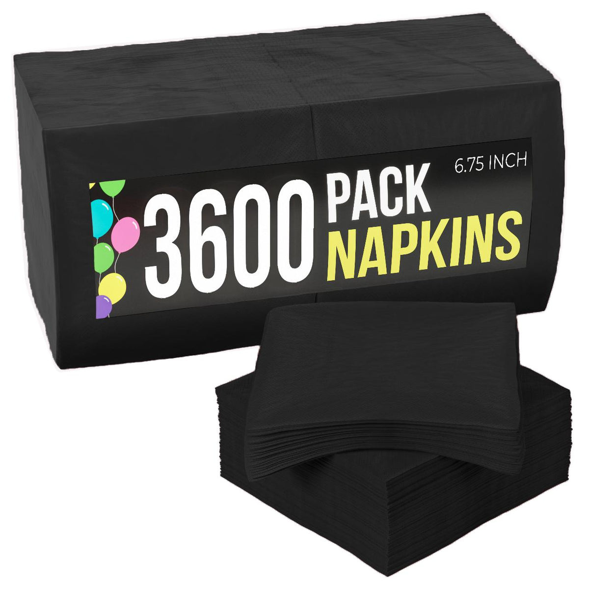 Black Dinner Napkins | 3600 Pack