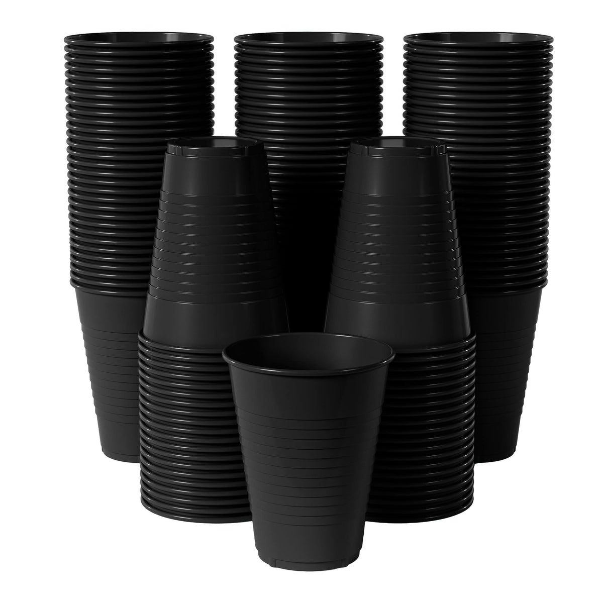 12 Oz. | Black Plastic Cups | 600 Count