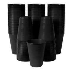 12 Oz. Black Plastic Cups | 100 Count