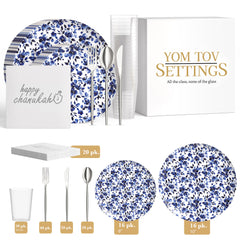 Service for 16 | Bluebelle Paper Earthtrends Hanukkah Combo Set