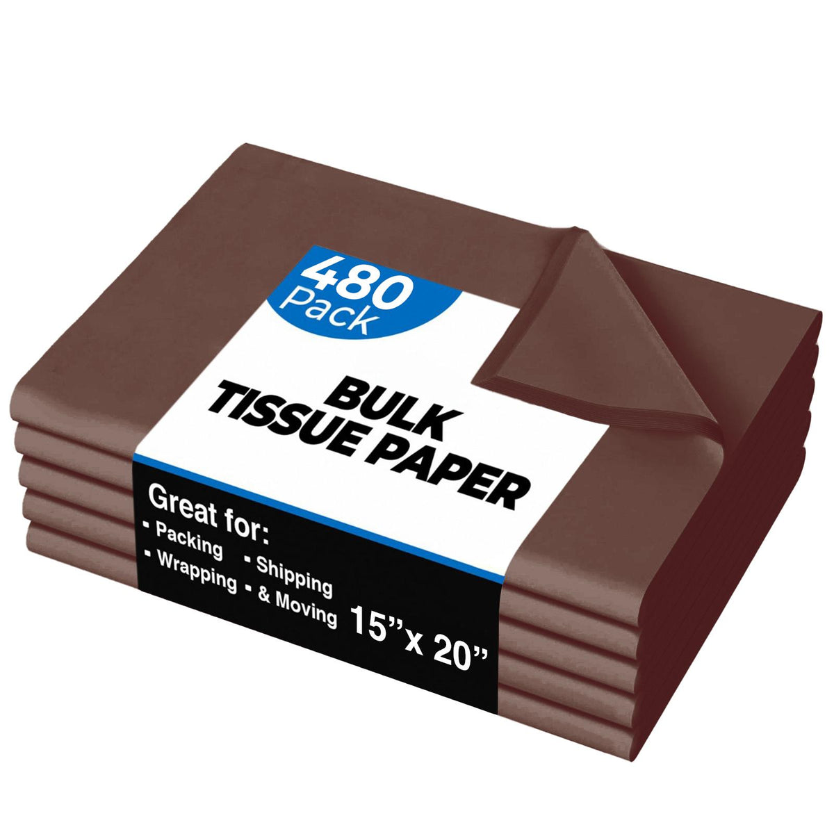 15 In. x 20 In. Brown Tissue Paper | 480 Sheets