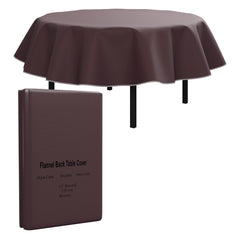 Brown Flannel Backed Table Cover 70 In. Round | 2 Pack