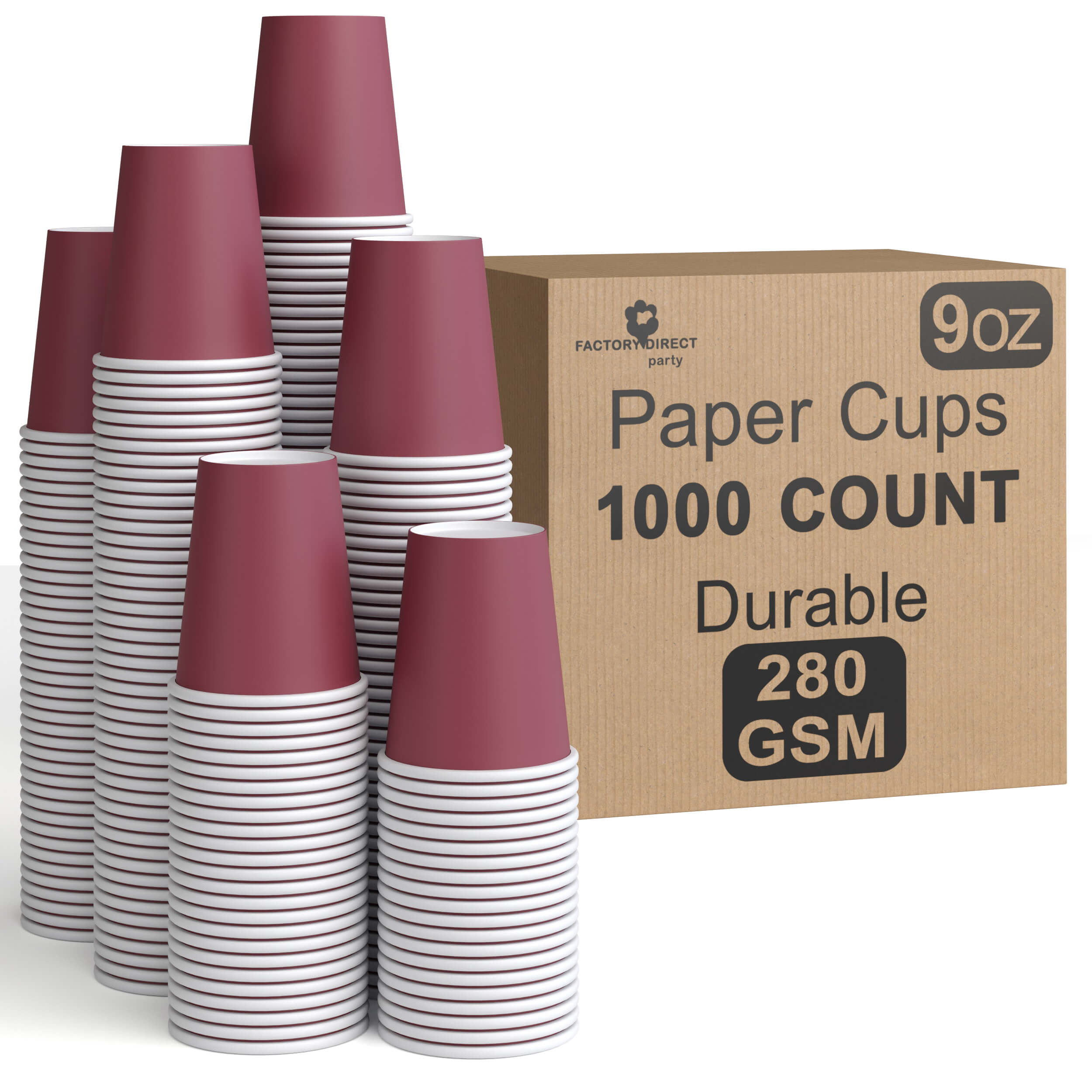 9 Oz. Burgundy Paper Cups | 100 Count