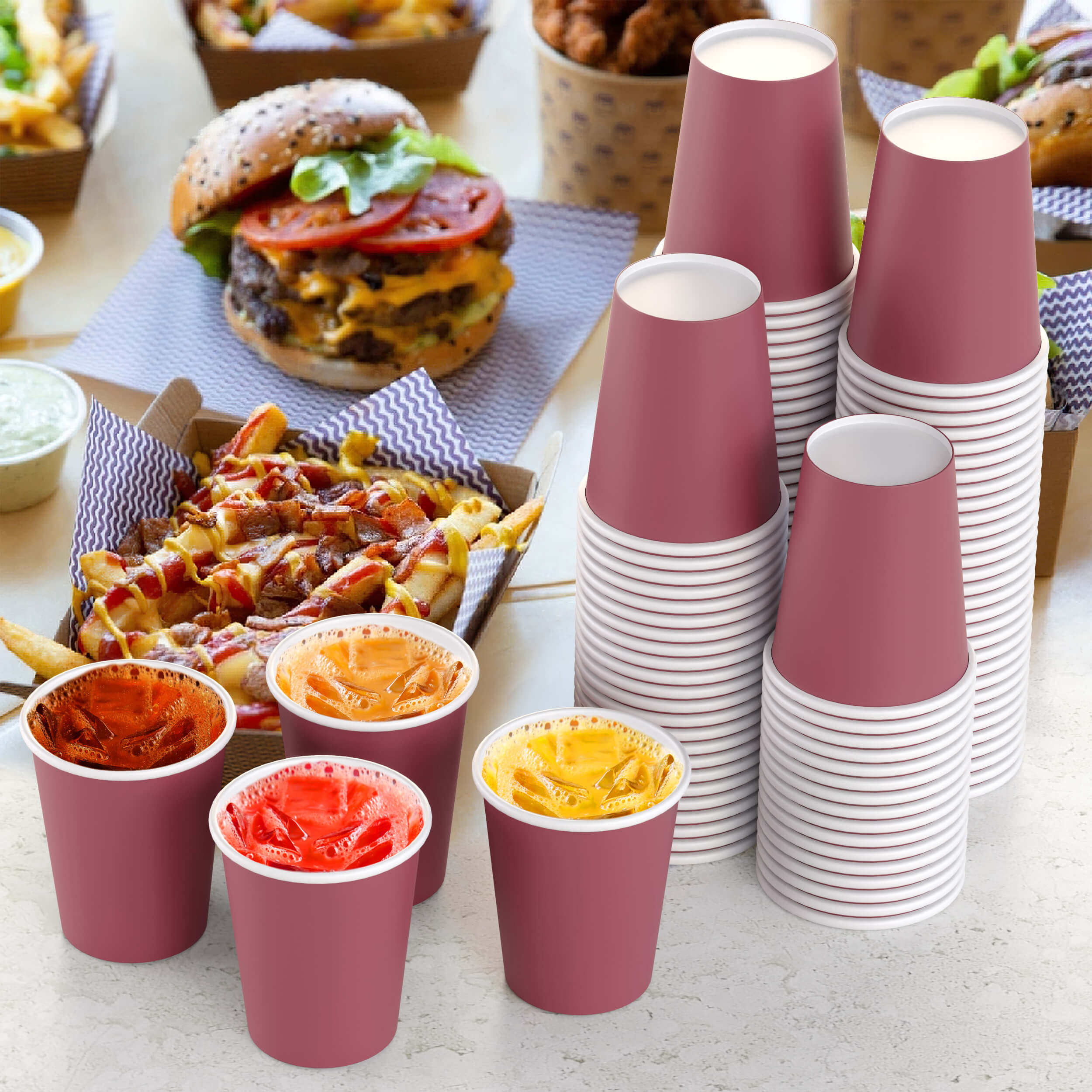 9 Oz. Burgundy Paper Cups | 100 Count