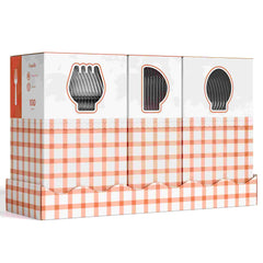 Clear Cutlery Gingham Caddy Combo For 100