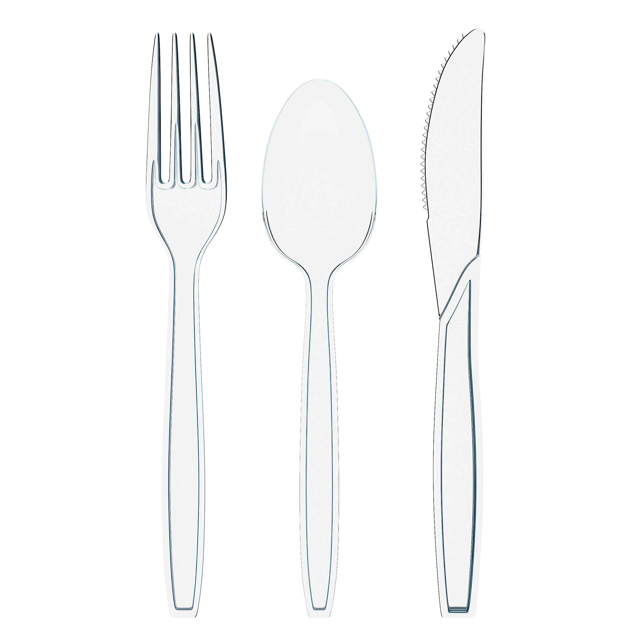 Clear Cutlery Gingham Caddy Combo | 4 Pack