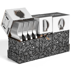 Silver Cutlery Floral Caddy Combo For 100 | 4 Pack
