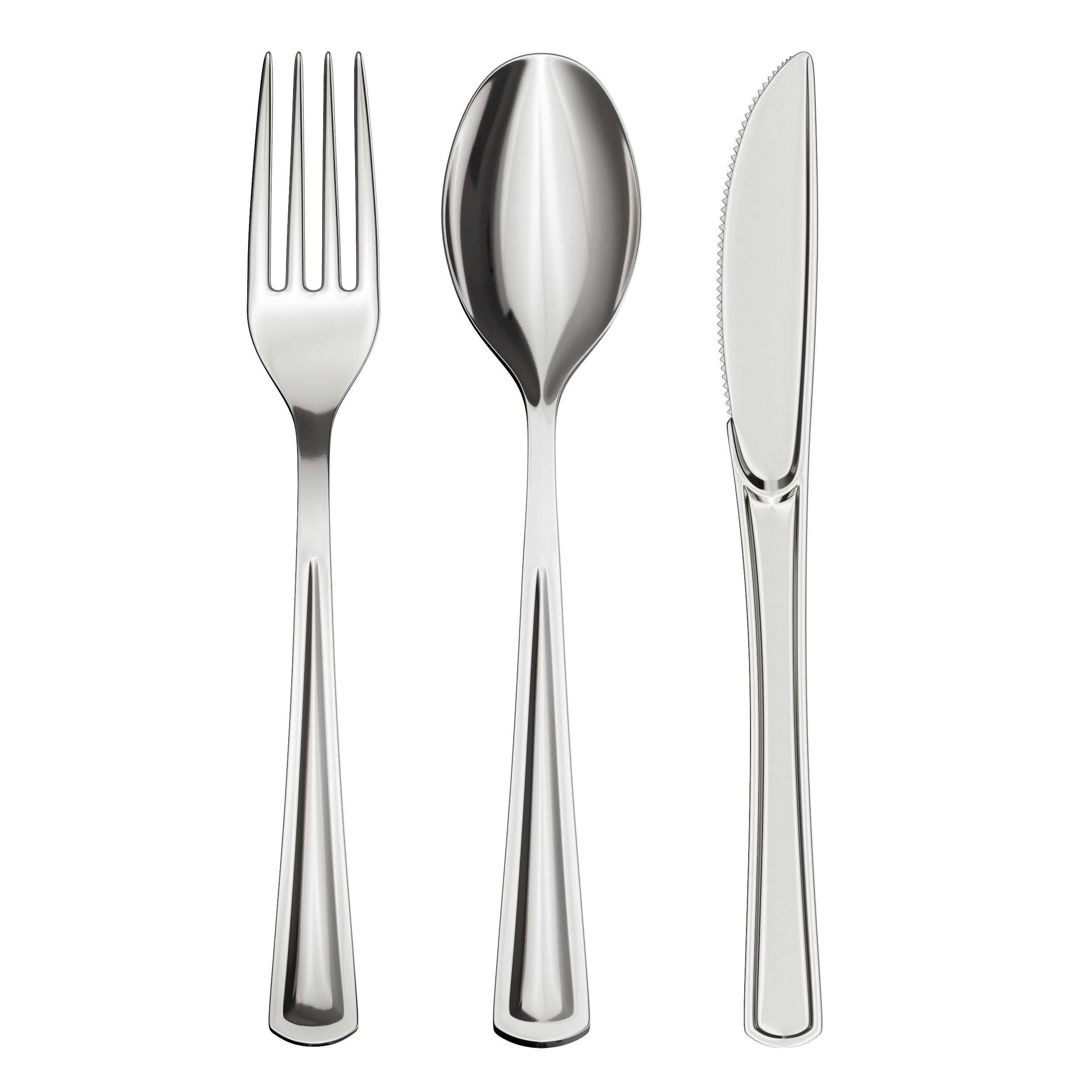 Silver Cutlery Floral Caddy Combo For 100 | 4 Pack