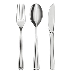 Silver Cutlery Floral Caddy Combo For 100
