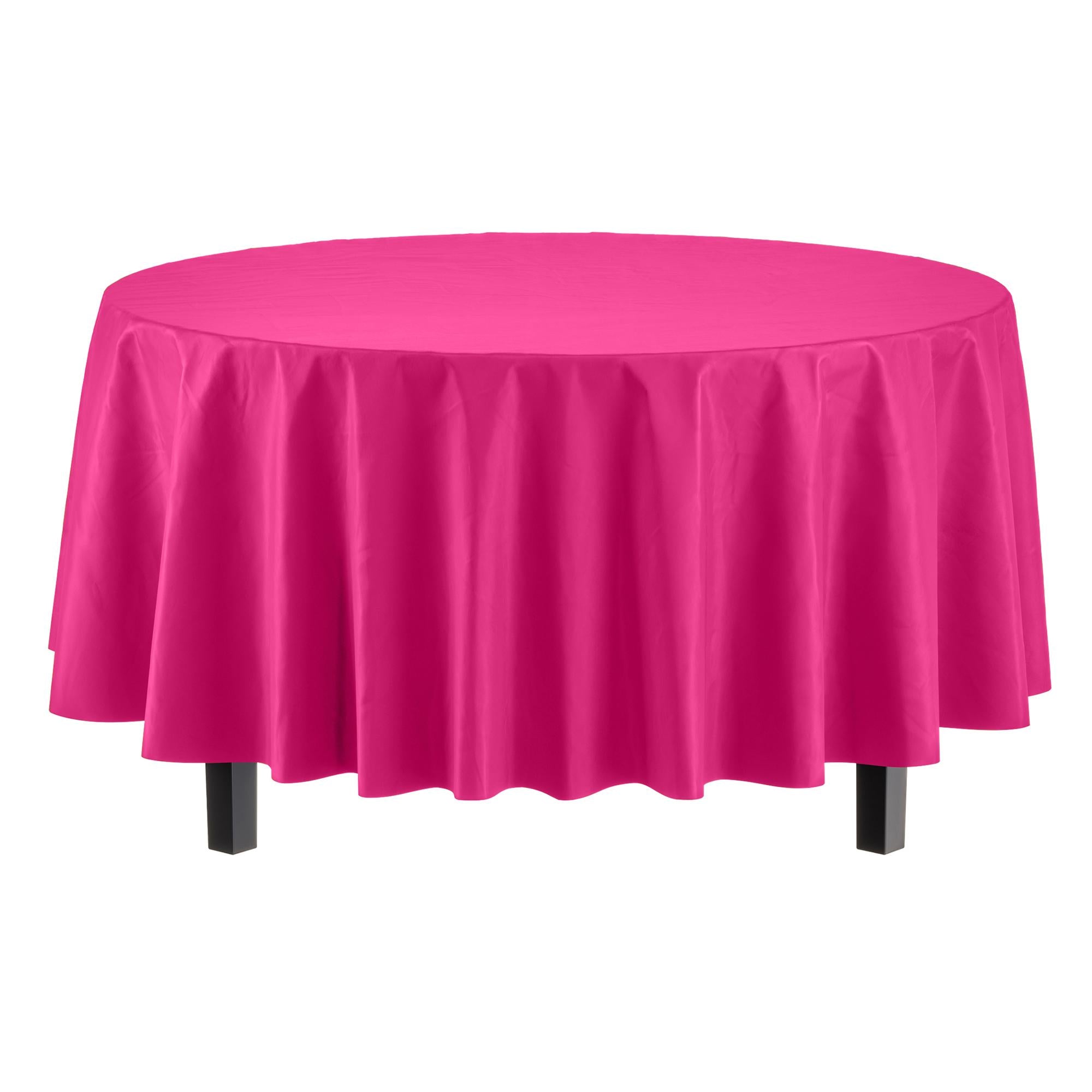 Cerise Round Plastic Table Covers | 48 Count