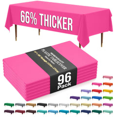 Premium Cerise Plastic Table Covers | 96 Count